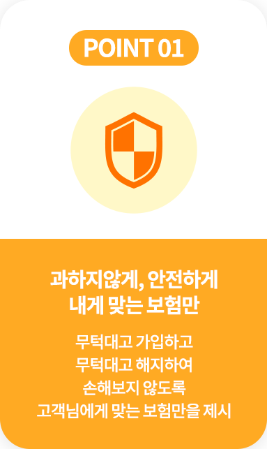 과하지않게, 안전하게 내게맞는보험만 